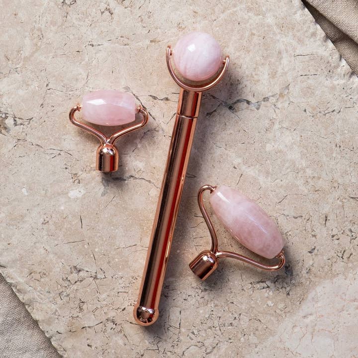 Alta Rose Quartz Glow Up Roller w/3 Interchangeable Heads for wholesale by Altasphere