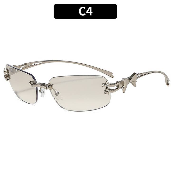 FurDecoration - Wholesale Sunglasses – Women's - Frameless Star Bow Sunglasses