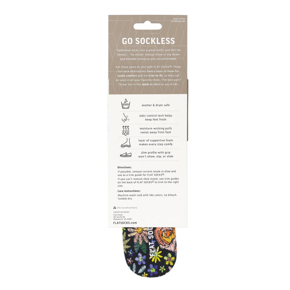 FLAT SOCKS - Wholesale Socks - Unisex - Floral Embroidery FLAT SOCKS1
