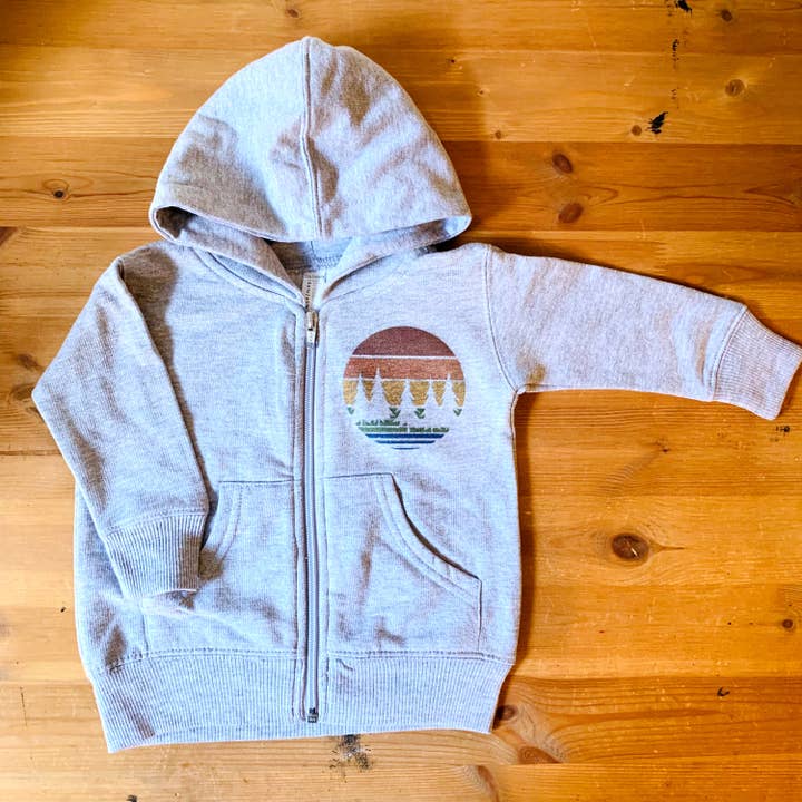Sudadera con capucha y cremallera completa para bebé - Retro Sunset para venta al por mayor de Shakes + Speares