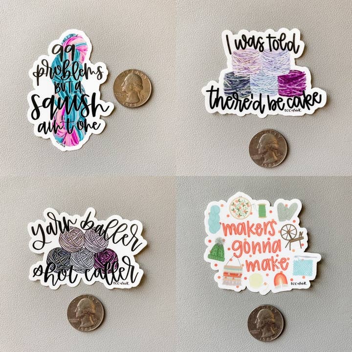 Lemon Press Studio - Wholesale Sticker - Cake yarnie vinyl sticker