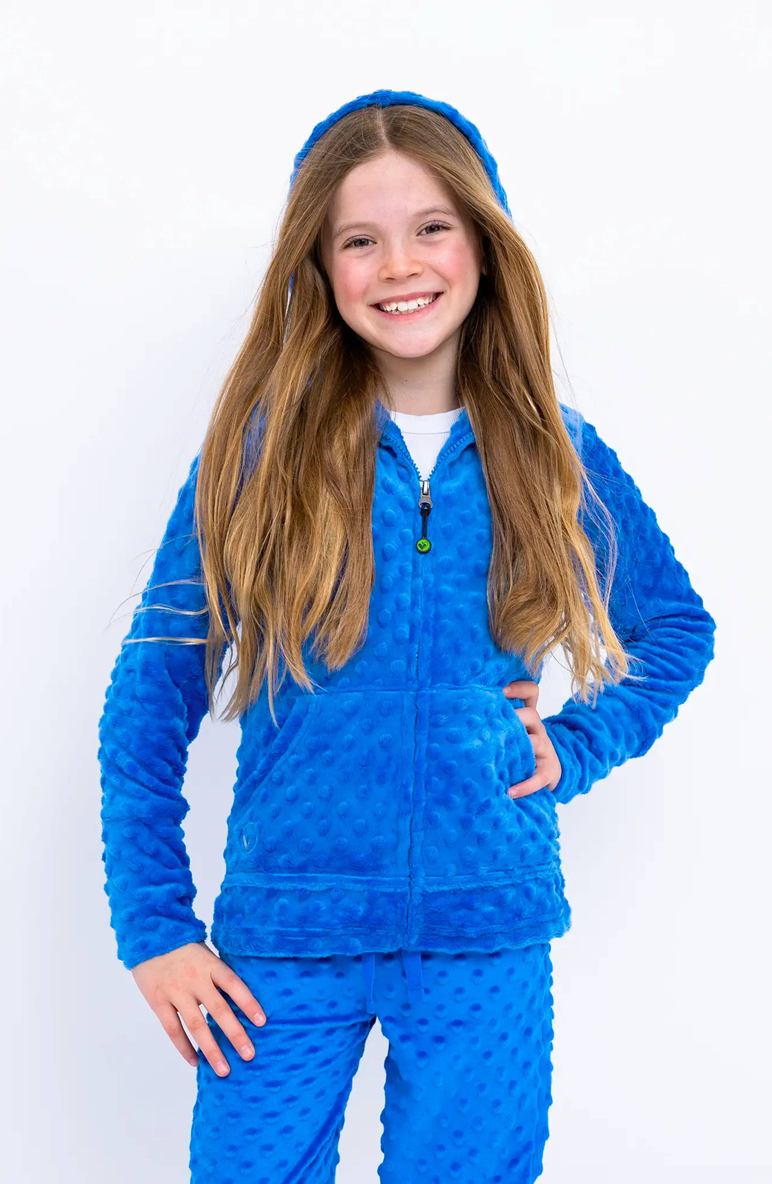 Minky Bubble Zip Hoodie - Blue for wholesale on Faire0