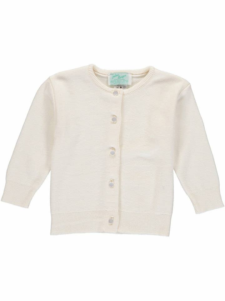 Cotton Cashmere Baby Girl Cardigan Ivory for wholesale by Julius Berger & Carriage Boutique
