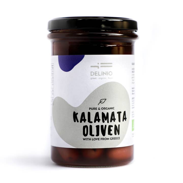 Organic Kalamata Olives x 12 jars for wholesale by DELINIO