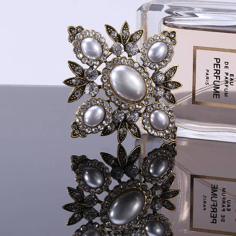 Tourtiwi – Engroshandel Broche – Vintage barok perler og rhinsten broche korsage25