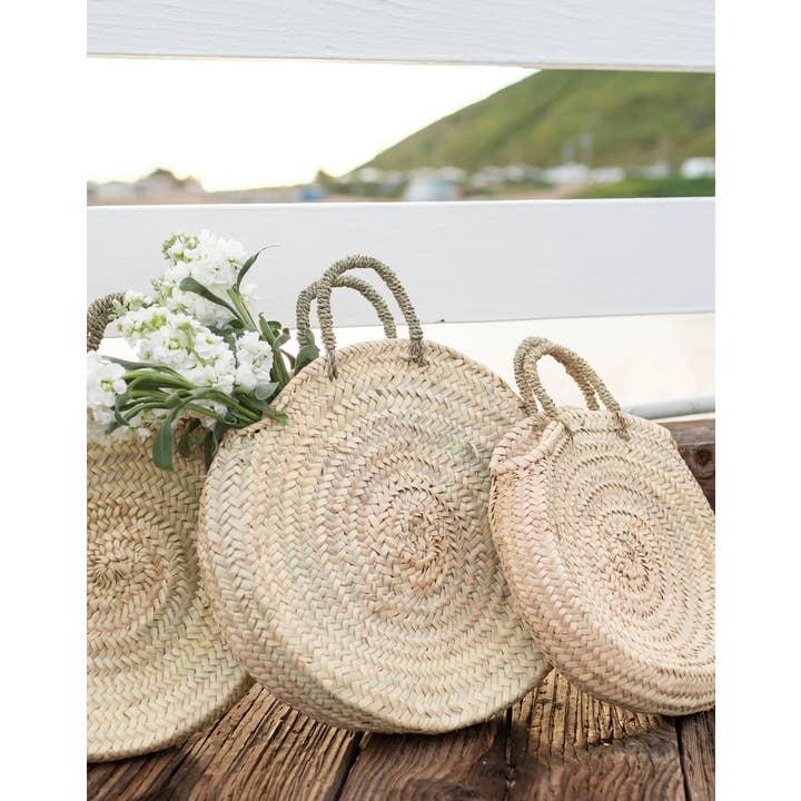 MIRAMAR Store – Sacola - Mulher por atacado – Bolsa Redonda de Palha Feita à Mão com Alça3