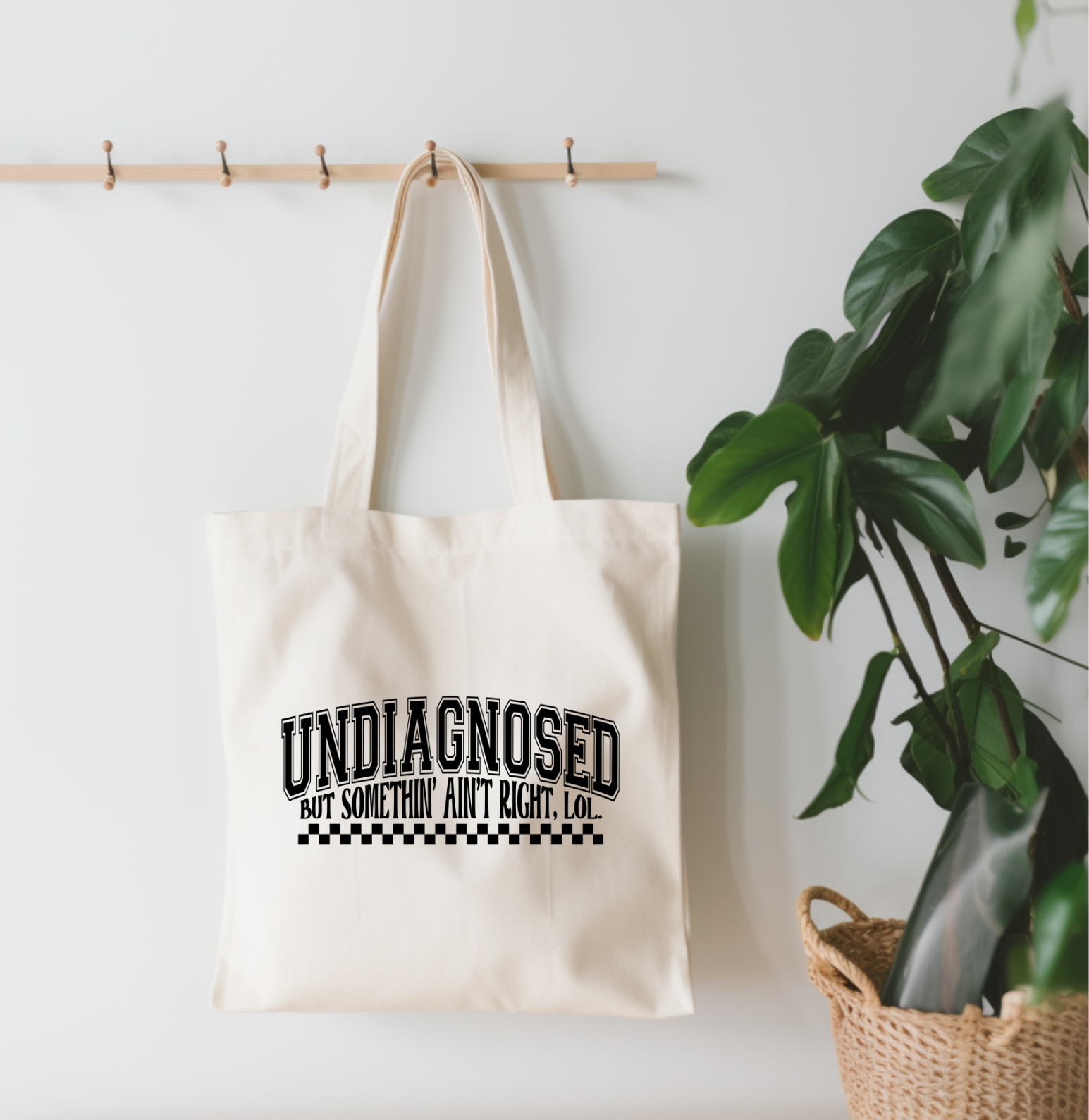 EnchantingSunshine - Wholesale Tote Bag - Unisex - Undiagnosed But Something Ain't Right Canvas Tote Bag0