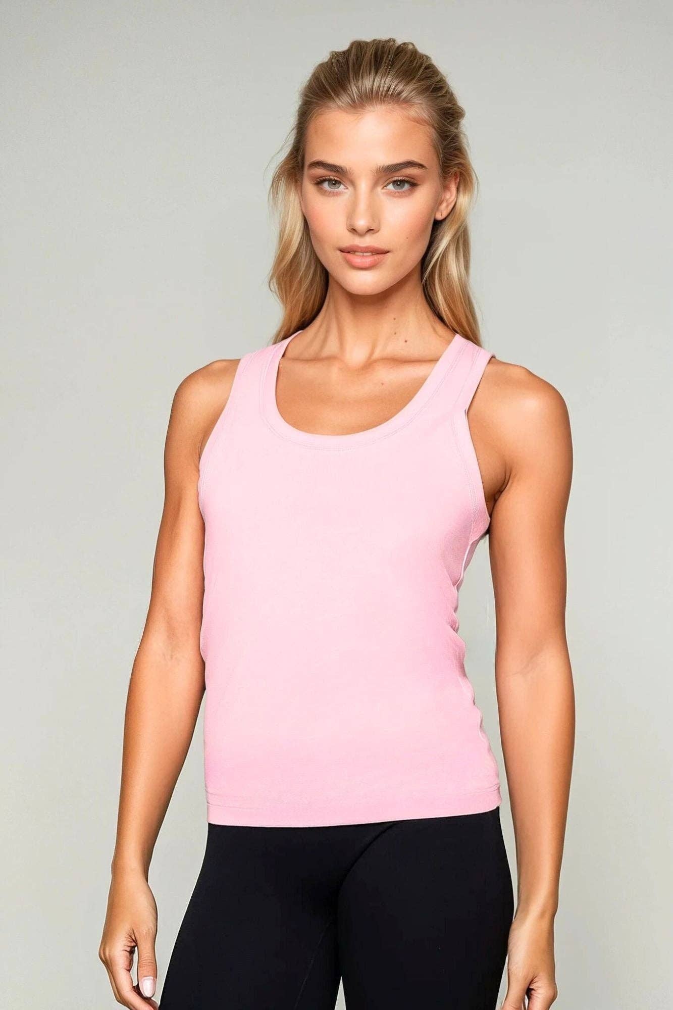 Athletic Vest Tank Top Blush Pink for wholesale on Faire0