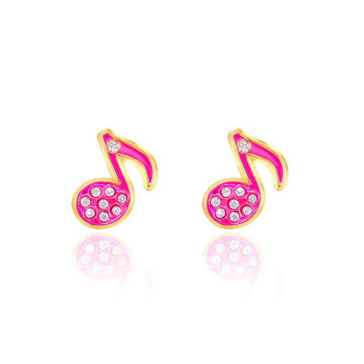 Girl Nation - Wholesale Earrings - Kids - Music Notes Cutie Stud Earrings
