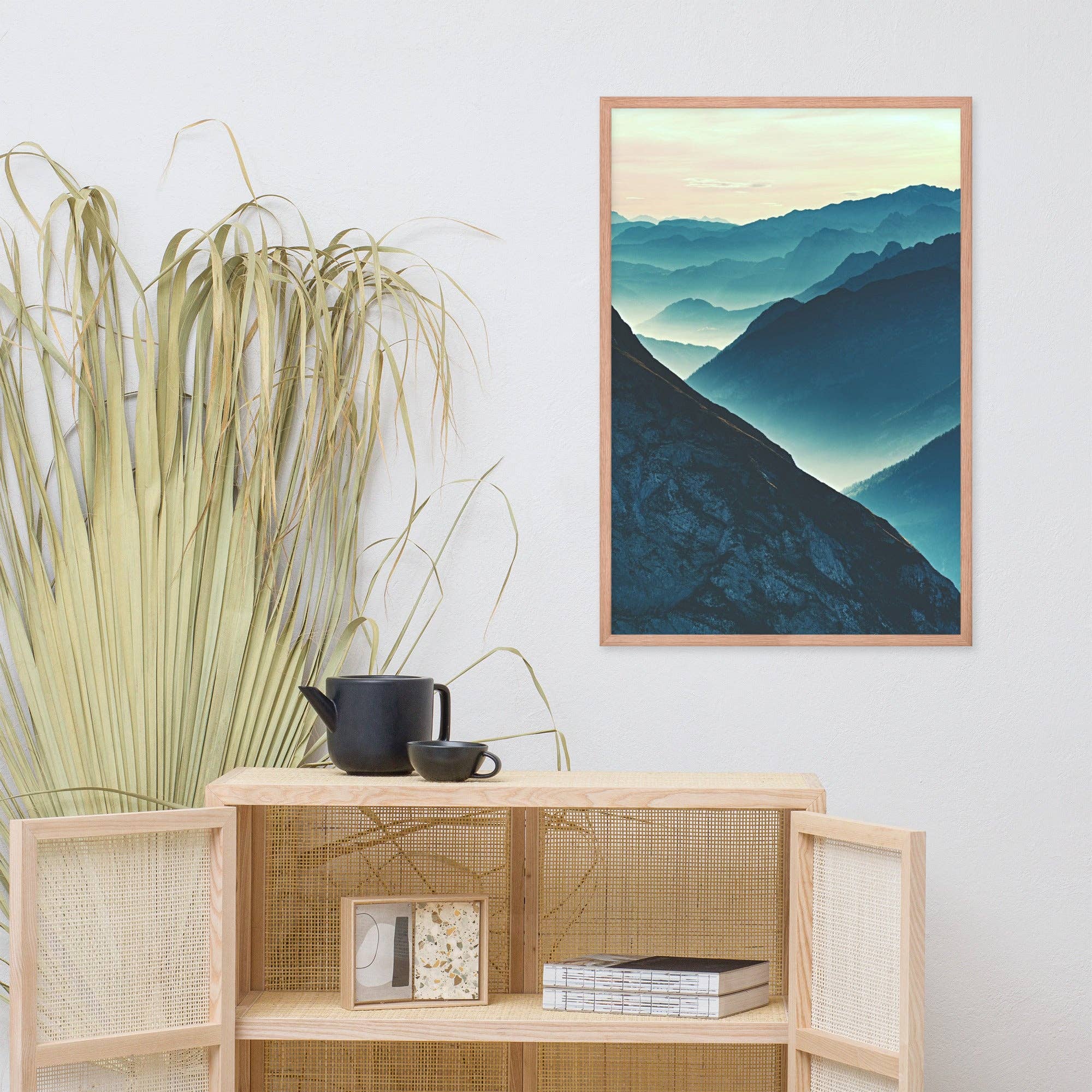 Pipa Wall Art & Home Decor – wholesale Art print – Misty Blue Silhouette Mountain Range Photo Framed Art11