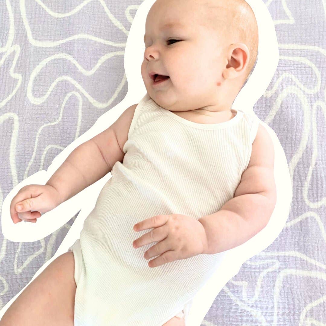 The Laze Organic Cotton Baby Swaddle - Lilac for wholesale on Faire5