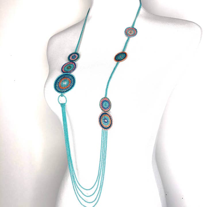 Beaded erklæring halskæde-Sea Skum for engroshandel hos KVZ Designs