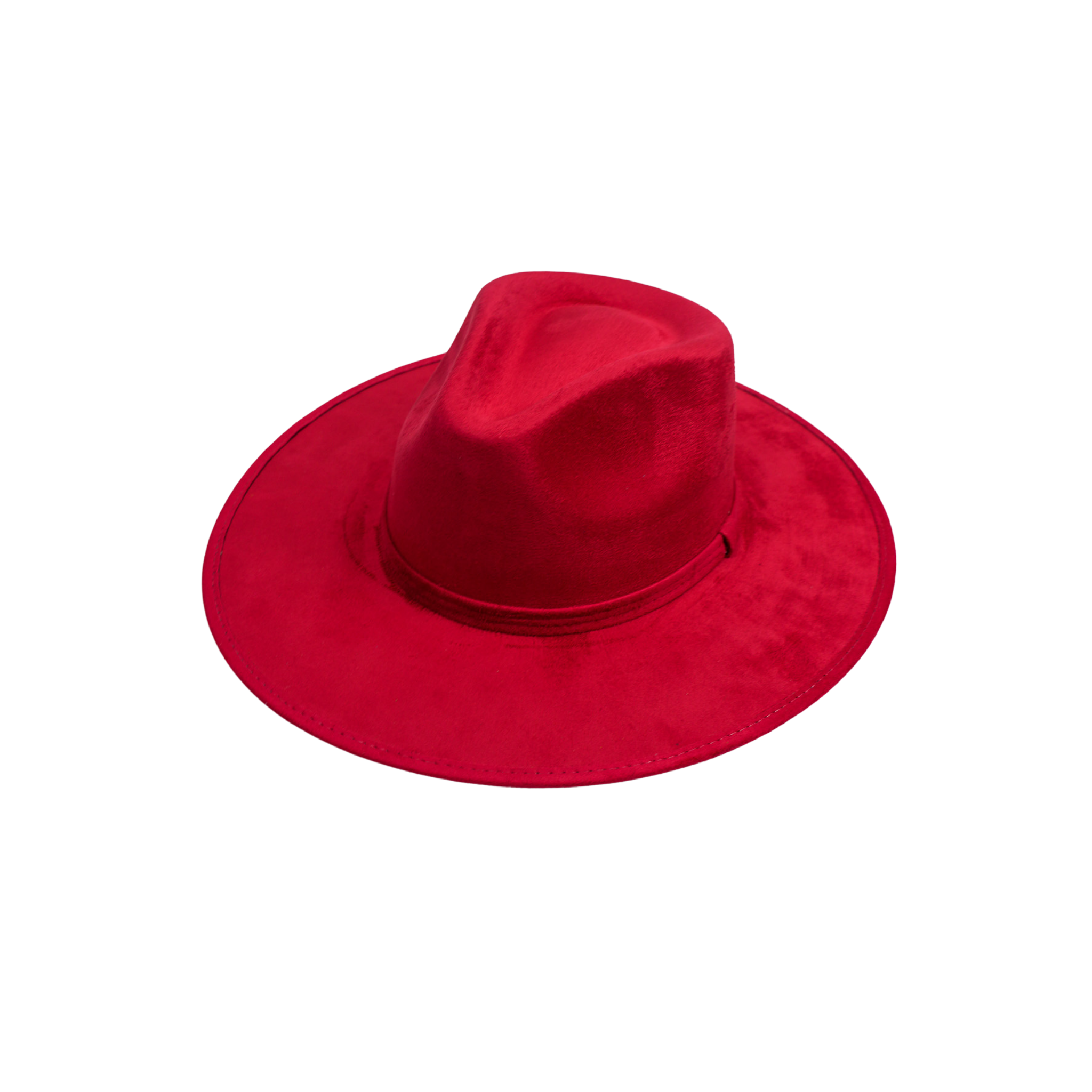 Wilder and Soul Wholesale Hats - Wholesale Fedora - Women's - Vegan Suede Rancher Hat - Lipstick Red1