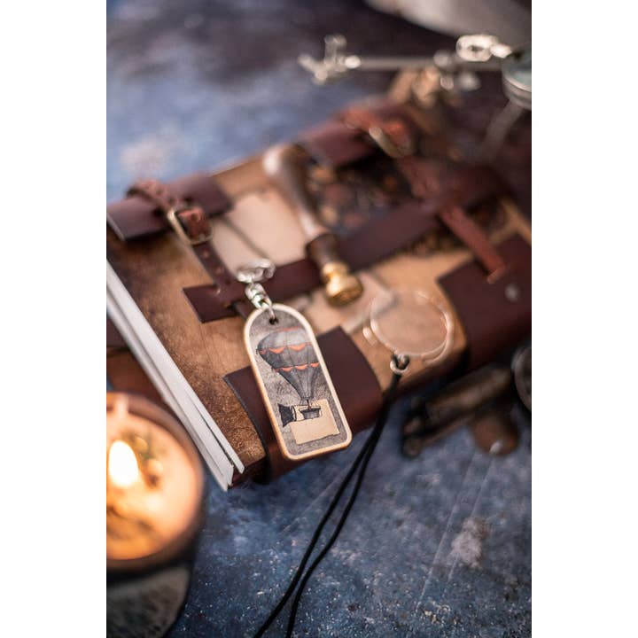 Costurero Real - Wholesale Keychain - Unisex - Keychain Steampunk Wood Keychain hot air balloon vintage3