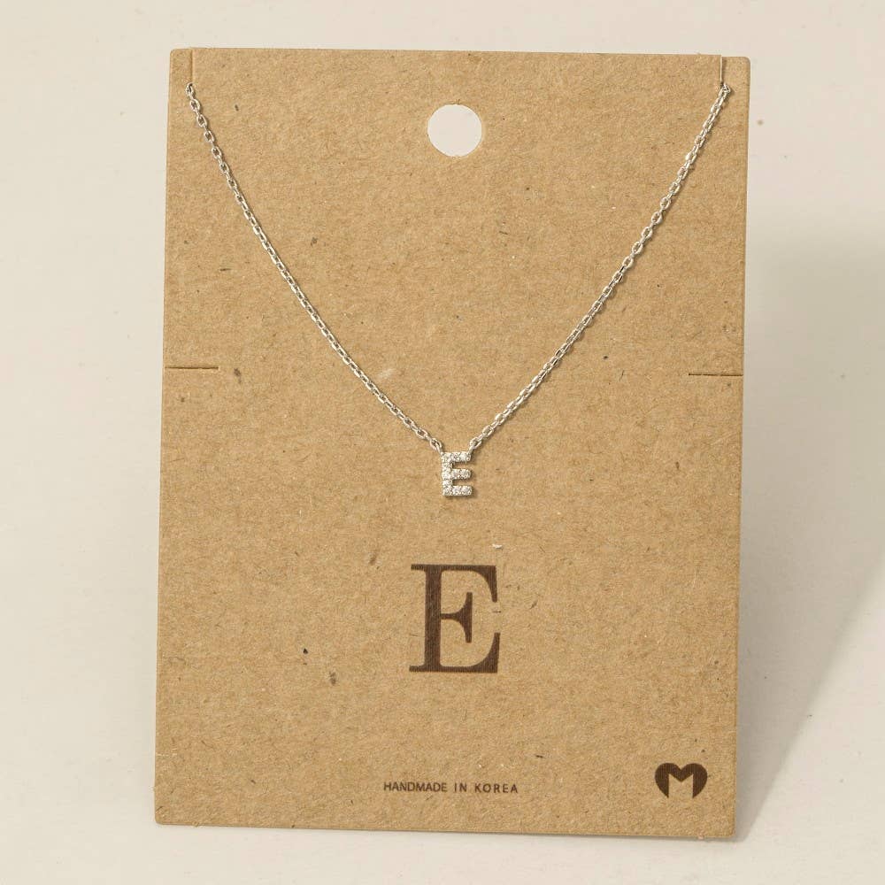 Fame Accessories - Vendita all'ingrosso Collana con ciondolo/pendaglio - Mini collana iniziale con strass12