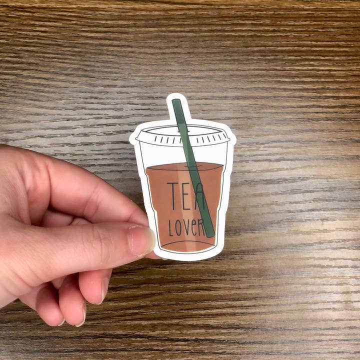 Tea lover sticker for wholesale by Mason Jar Designs