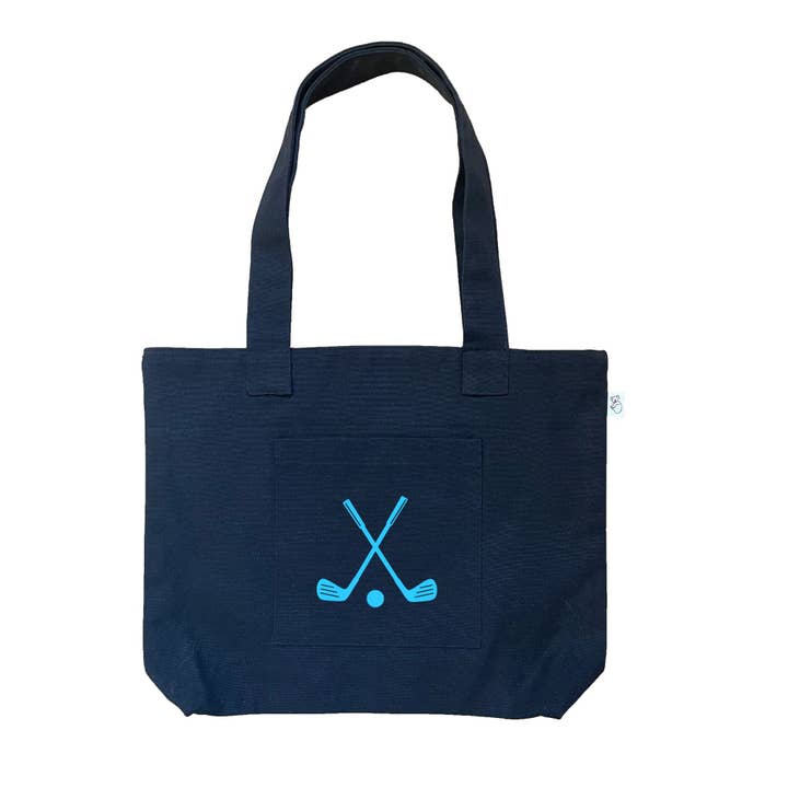 Sac Midi Golf Clubs - Marine avec Bleu Capri pour la vente par Quilted Koala