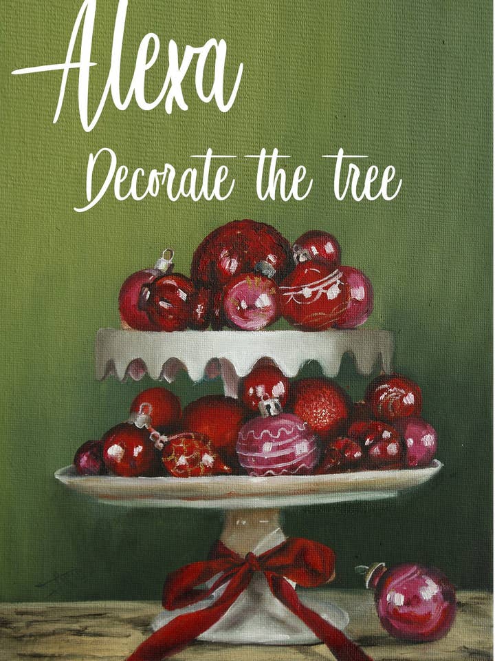 Alexa Decora L'Albero Decorazioni Natalizie Arte Murale per la vendita all'ingrosso da parte di SamArtisan