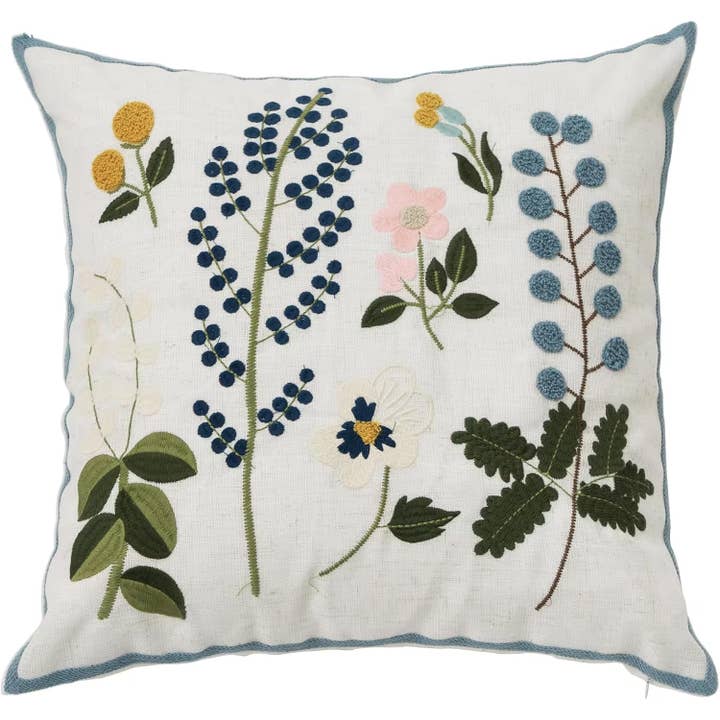 Fennco Styles - Wholesale Throw/Decorative Pillow - Flower Embroidery 18" Throw Pillow5