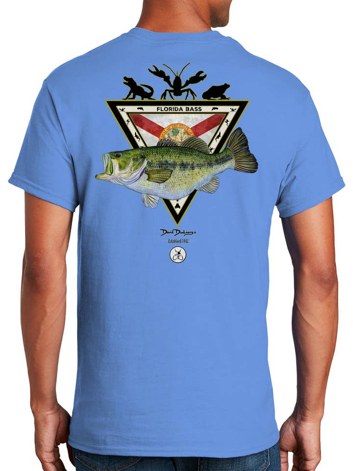 Men's Florida Bass Short Sleeve Carolina Blue Cotton T-Shirt for wholesale by David Dunleavy