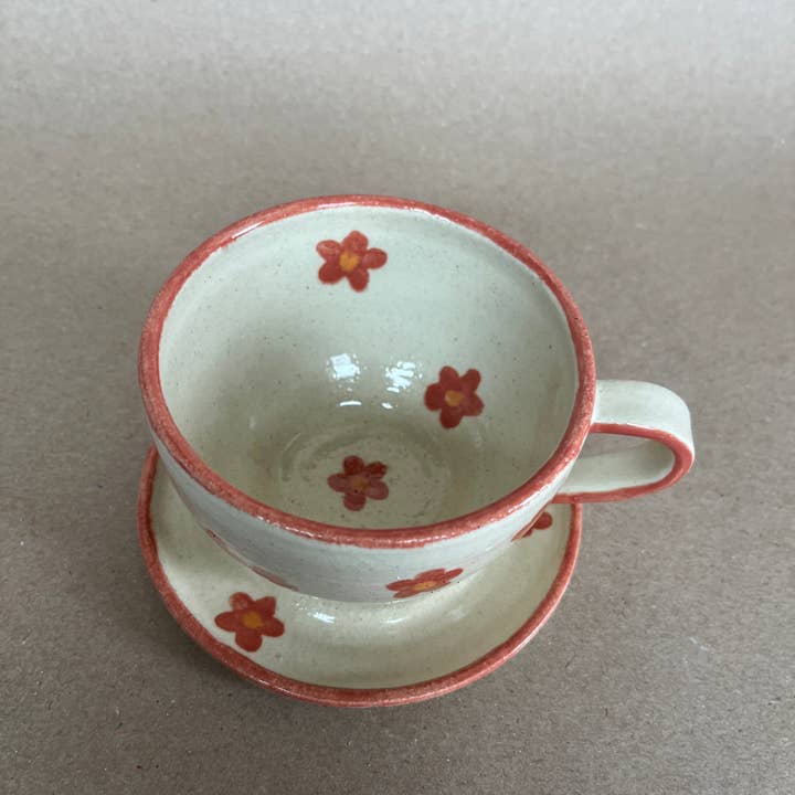 Ninth House Goods – Großhandel Teeservice – Blush Floral Tee-/Cappuccino-Set1