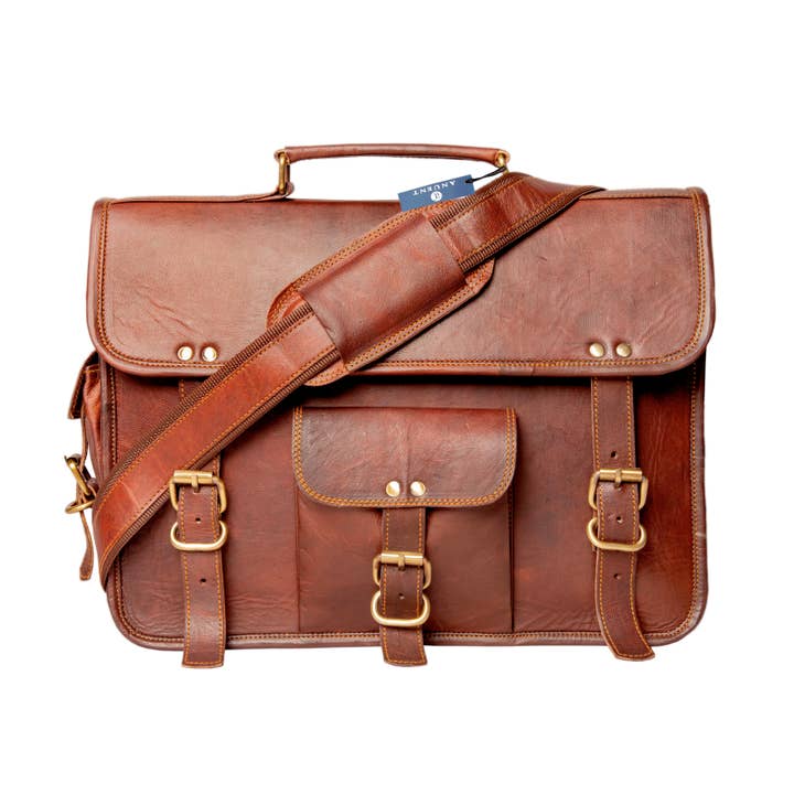 Lederen boekentas voor heren, laptop, schoudertas voor wholesale door Anuent