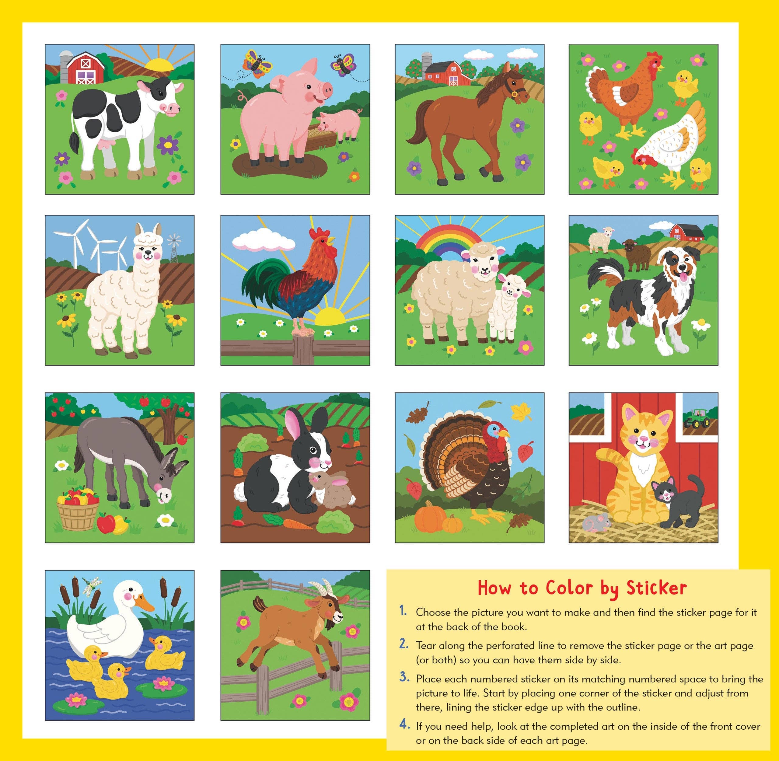 Peter Pauper Press - Wholesale Sticker - Kids & Baby - My First Color-By-Sticker Book -- Farm Animals1