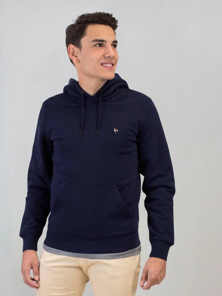 Effen marineblauwe hoodie voor wholesale door Patadegayo