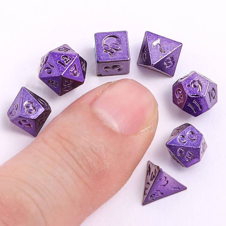 Unseelie Mini RPG Dice set - purple for wholesale by Hymgho Premium Dice