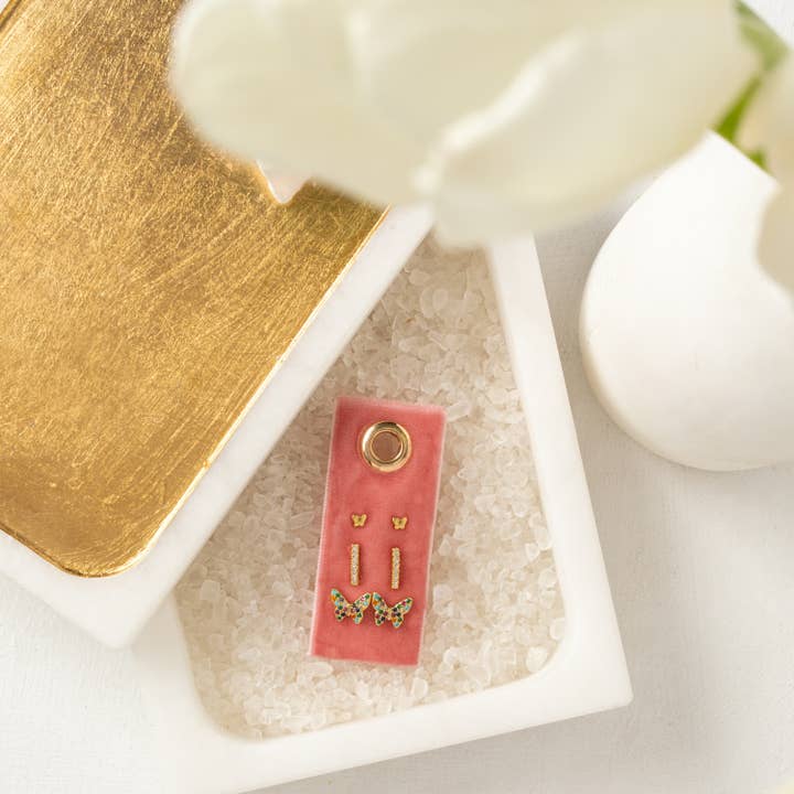 Splendid Iris - Wholesale Jewelry Set - Butterfly Velvet Stud Gift Set2