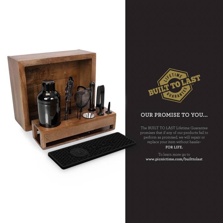 Mango Wood Old Fashioned Bar Set, (Mango Wood) for wholesale on Faire3