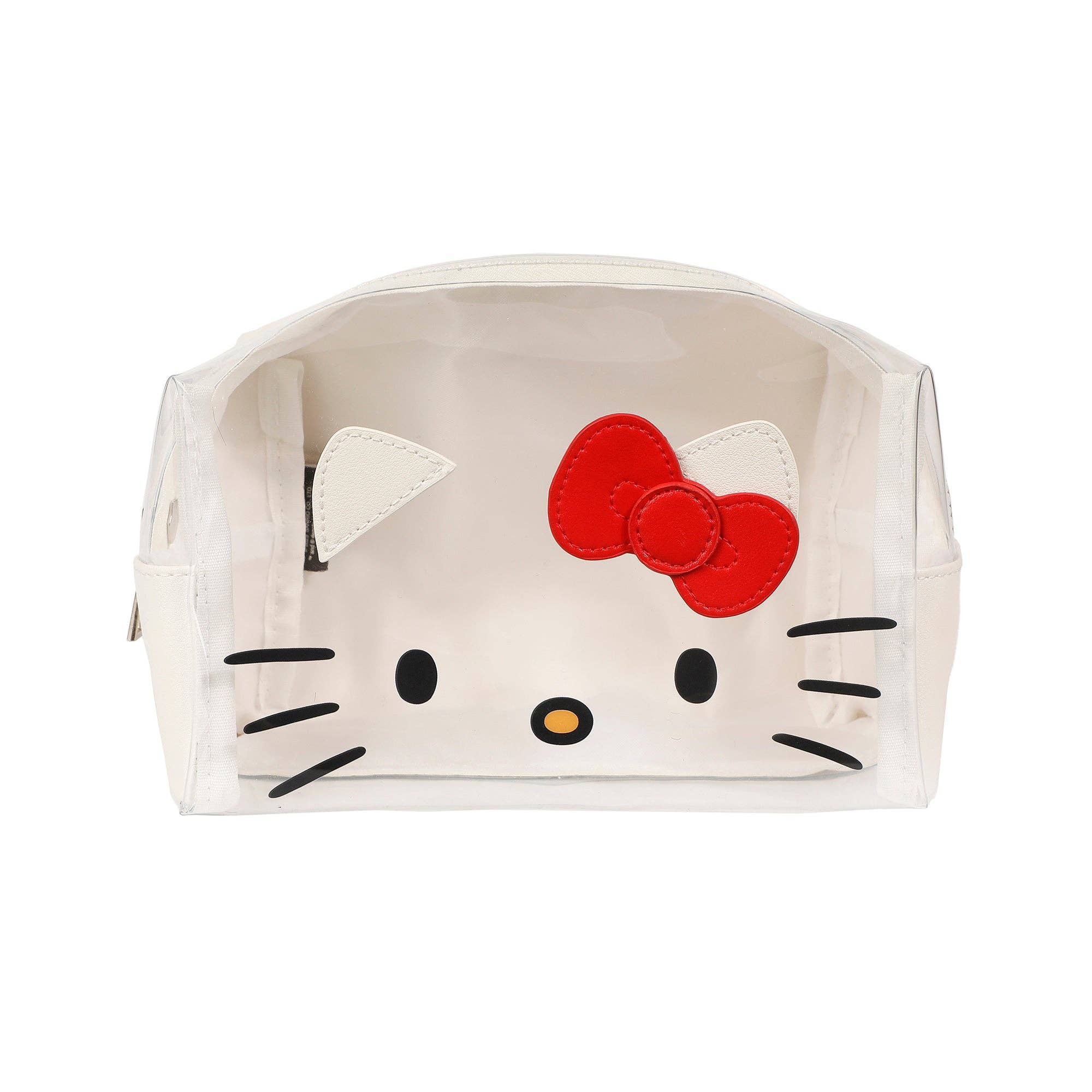 Bioworld Merchandising - Wholesale Makeup/Cosmetic Bag - Sanrio Hello Kitty Face Cosmetic Bag with 3D Bow and Zipper Closure