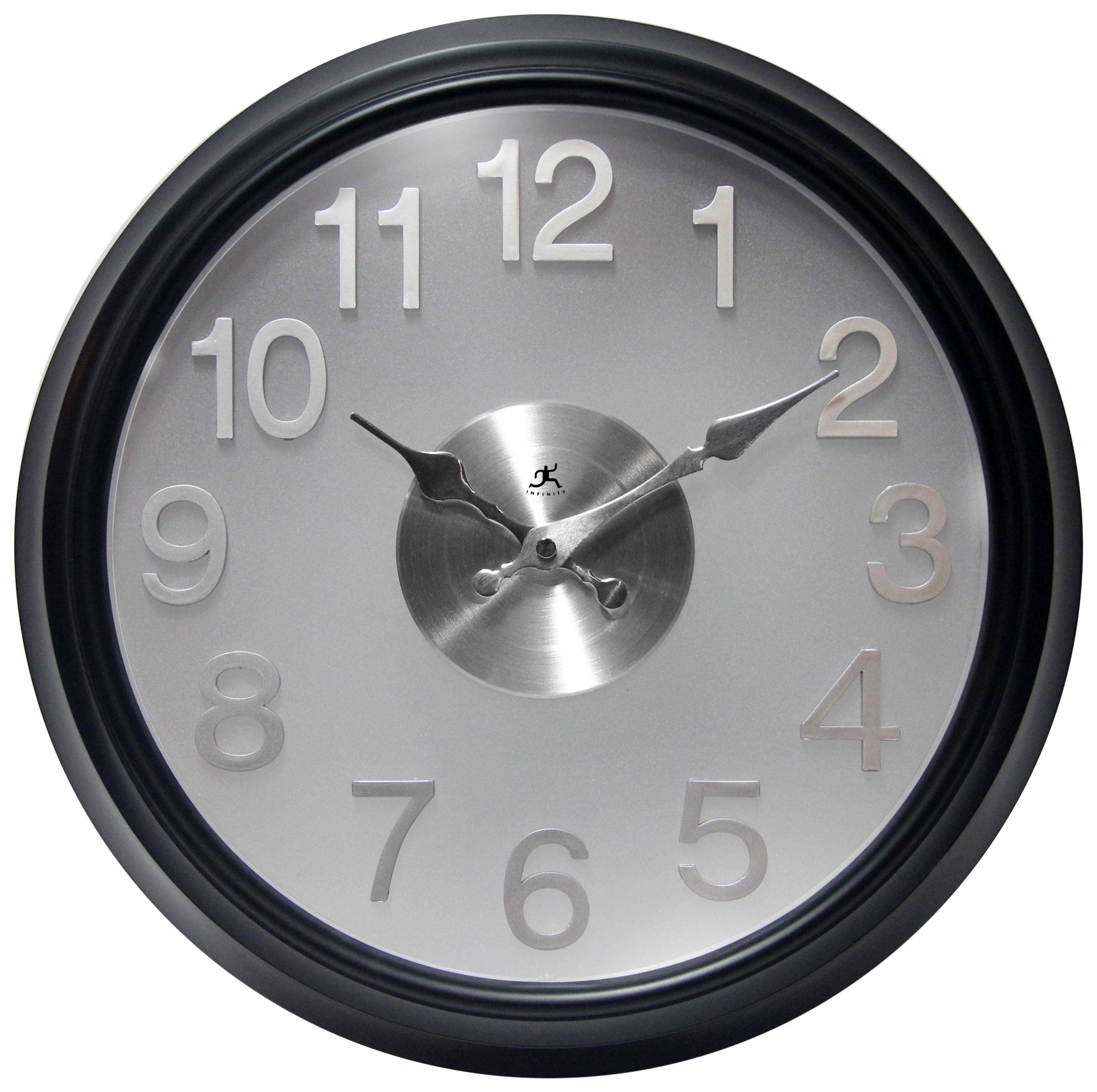 Infinity Instruments - Wholesale Wall Clock - Modern/Contemporary Round Black Wall Clock 15 Inch0