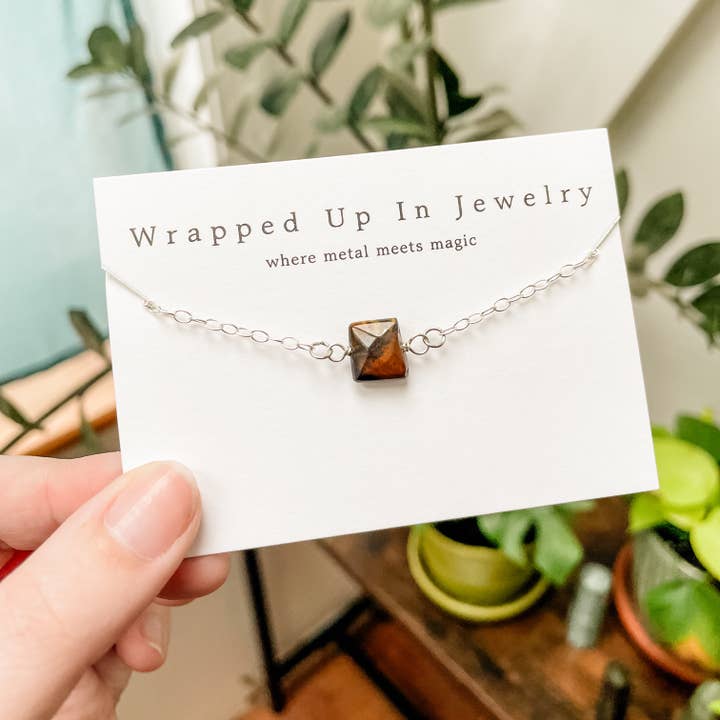 Tigers Eye Adjustable Bracelet Sterling Silver for wholesale by Wrapped Up In Jewelry