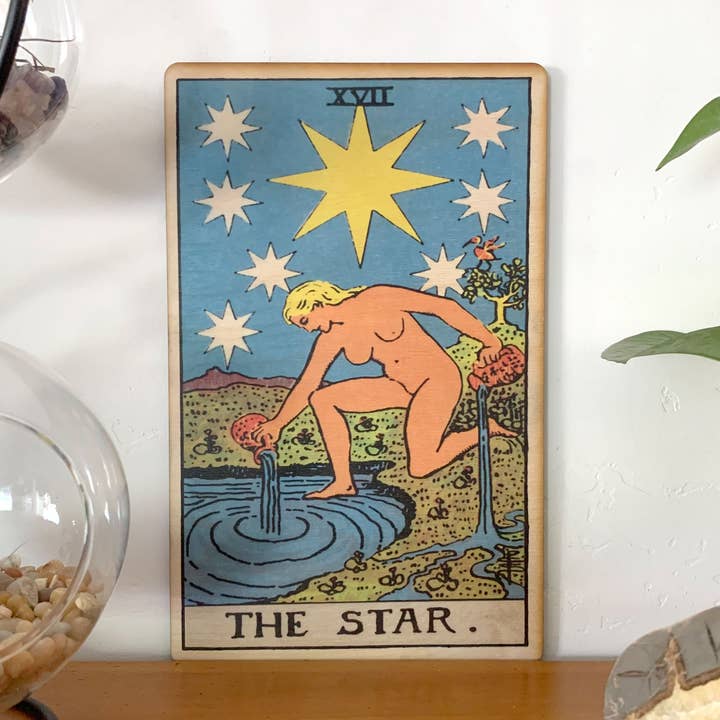 Tarot - 17 - The Star Décoration murale en bois pour la vente par Most Amazing
