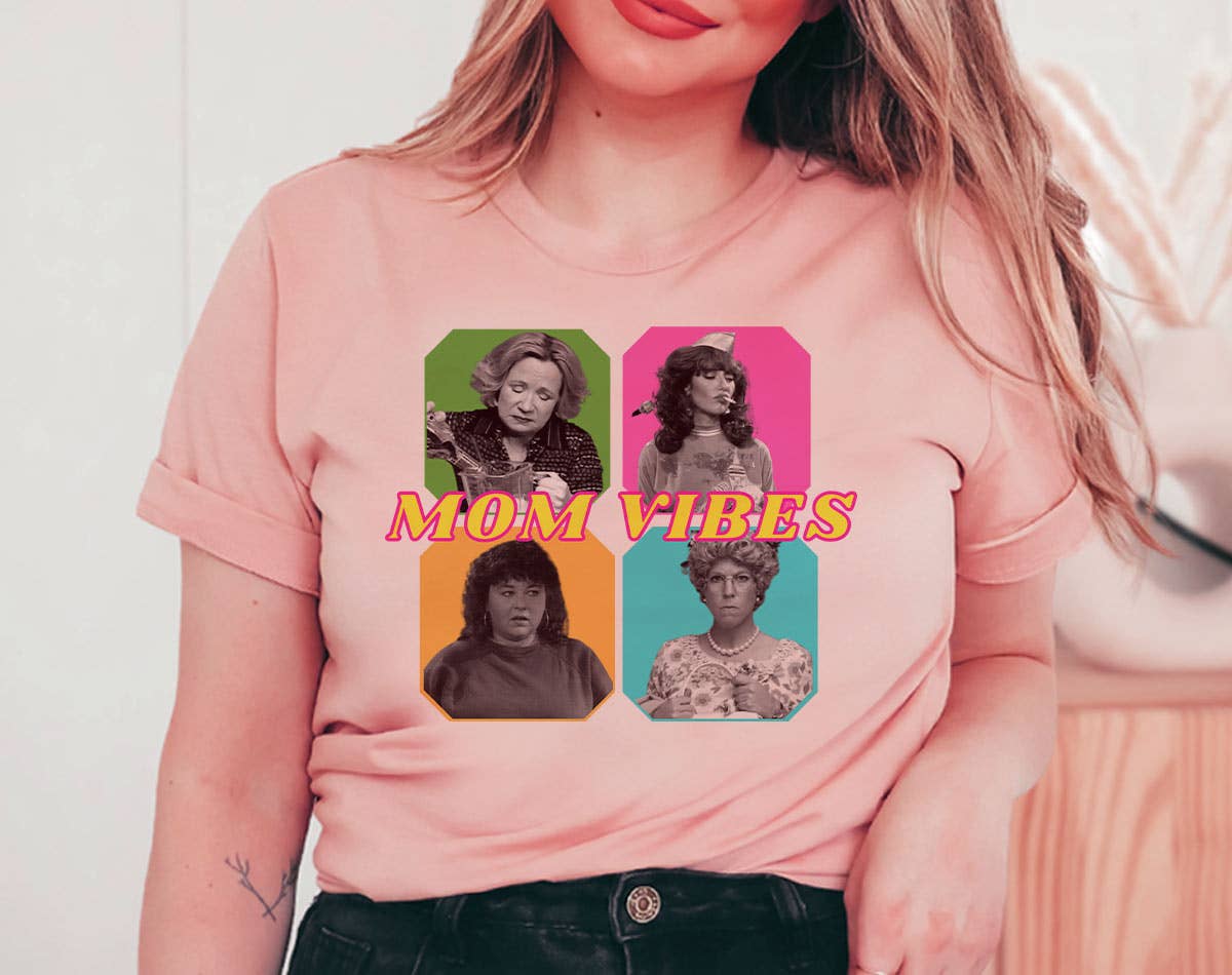 House Of Rodan - Wholesale T-Shirt (Graphic) - Women's - Mom Vibes 90's - Funny Mama Mother's Day Gift T-Shirt0