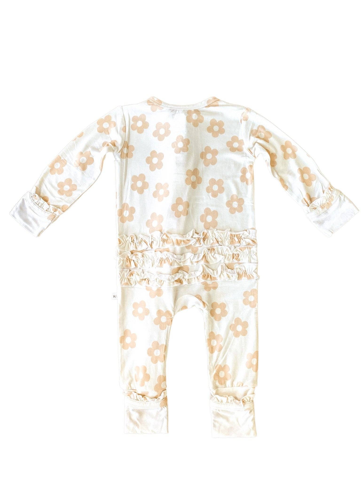 Harp Angel Boutique - Wholesale Jumpsuit - Baby - Ruffle Zipper One Piece - Blush Daisy4