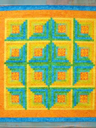 Log Cabin Under the Stars Quilt Pattern CCC-012 for wholesale by Curlicue Creations