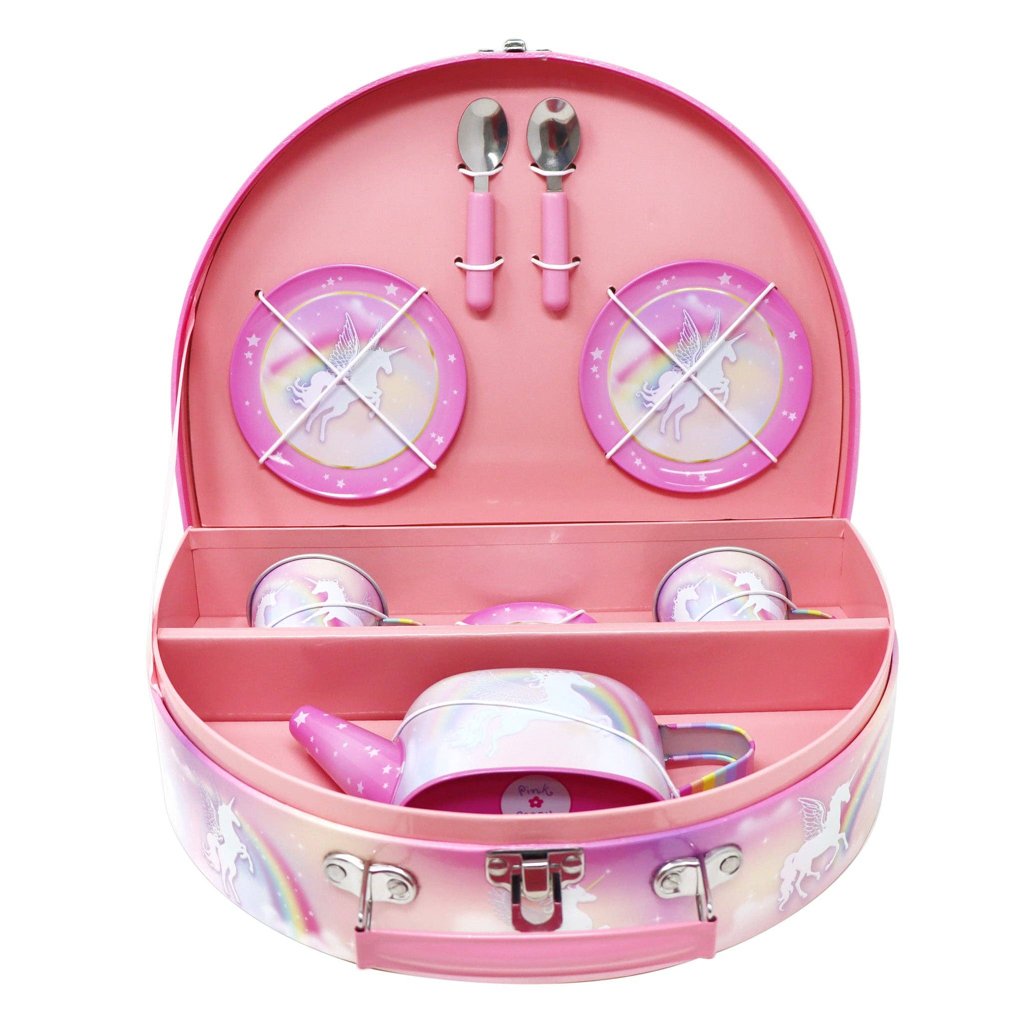 Pink Poppy USA - Wholesale Toy Feeding Set - Kids - Unicorn Dreamer 9 Piece Tin Tea Set in Carry Case1