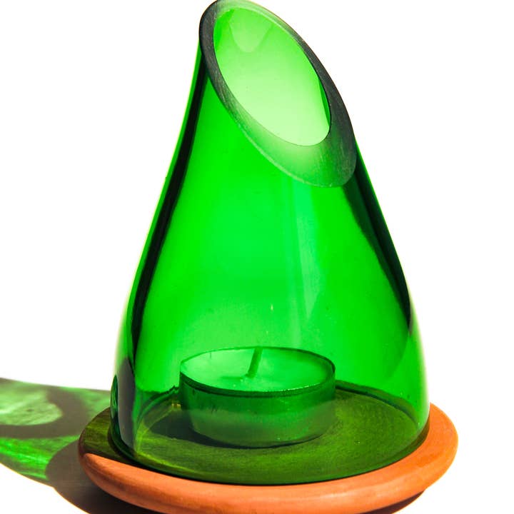 Ethical Global - Vente Lanternes - Lanterne/votive à face unie recyclée et fabriquée à la main0