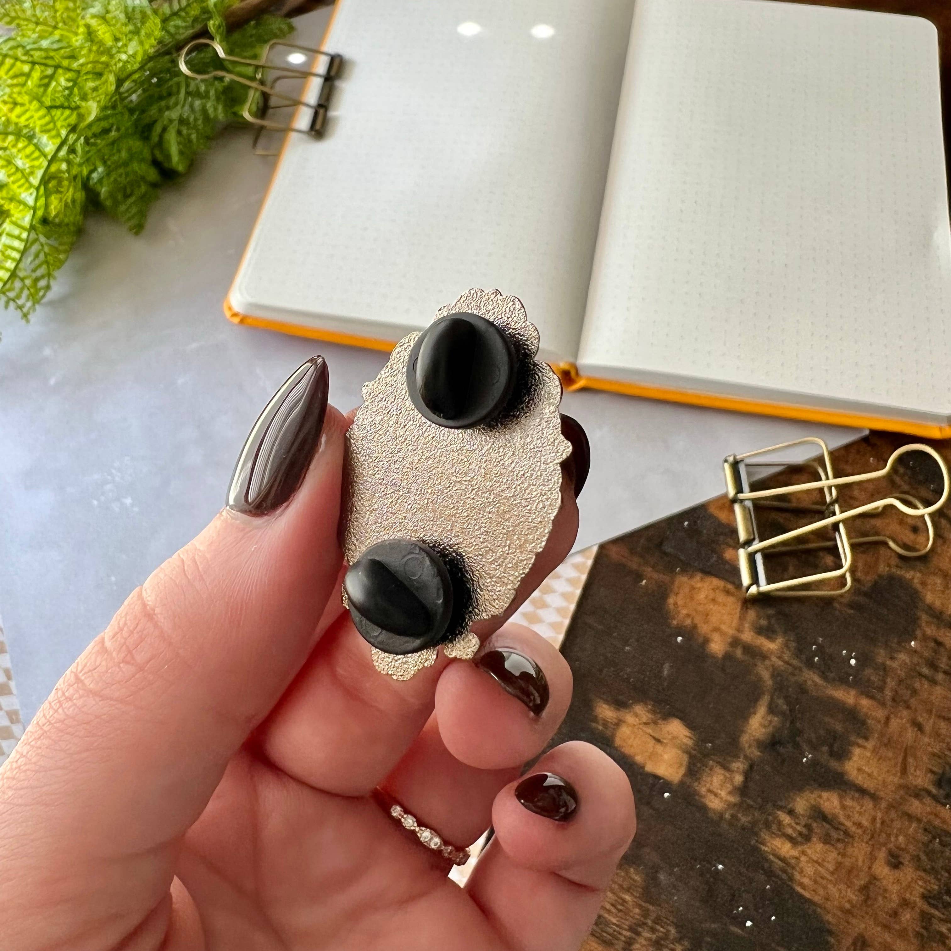 The Unrefined Crafter - Wholesale Lapel Pin/Button - Victorian Ghost Enamel Pin - Glow in the Dark!2