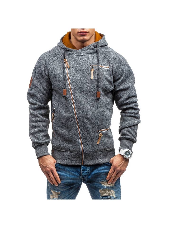 Tourtiwi – Engroshandel Hættetrøje - Herre – Herre-hættetrøjer med sidelommer og lynlås2