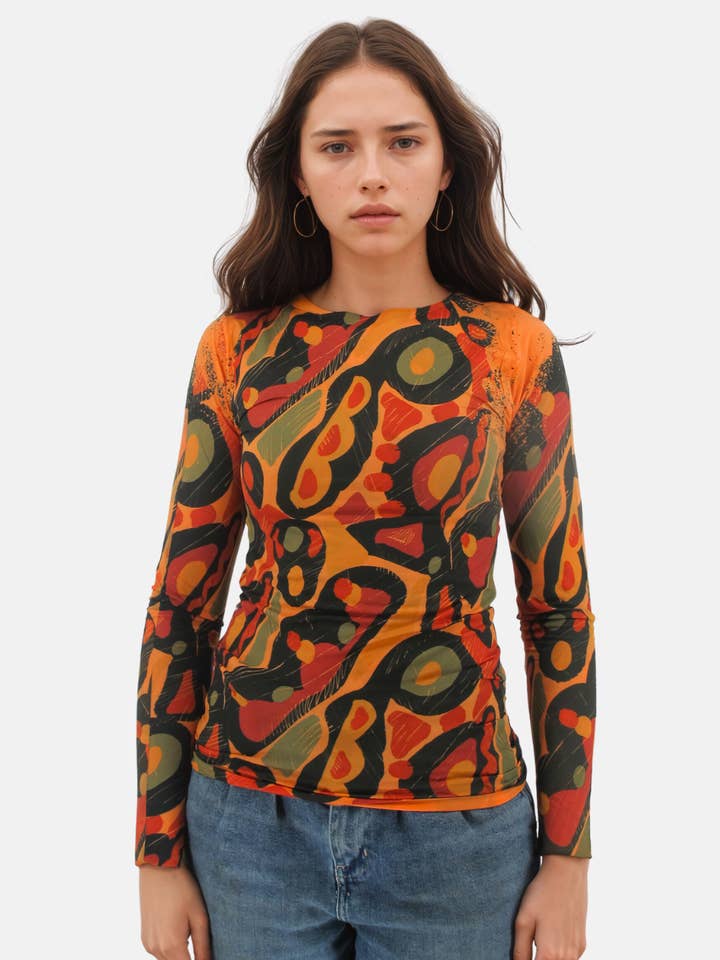 AMB Designs - Wholesale Blouse - Women's - 60's Second Skin Raw Edge Top