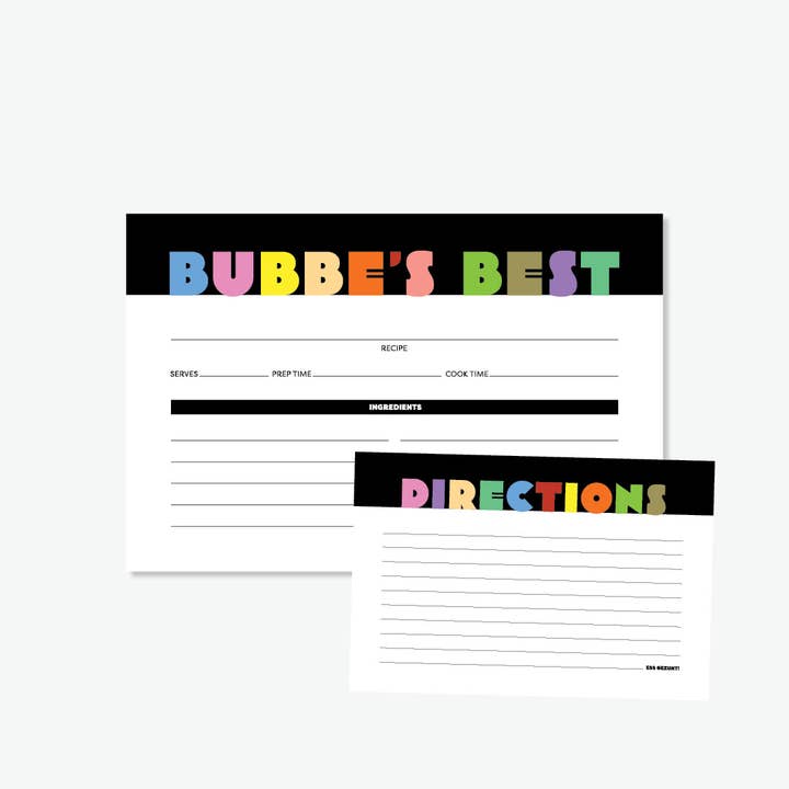 Bubbe's Best Recipe Cards for wholesale by Everyday Yiddish