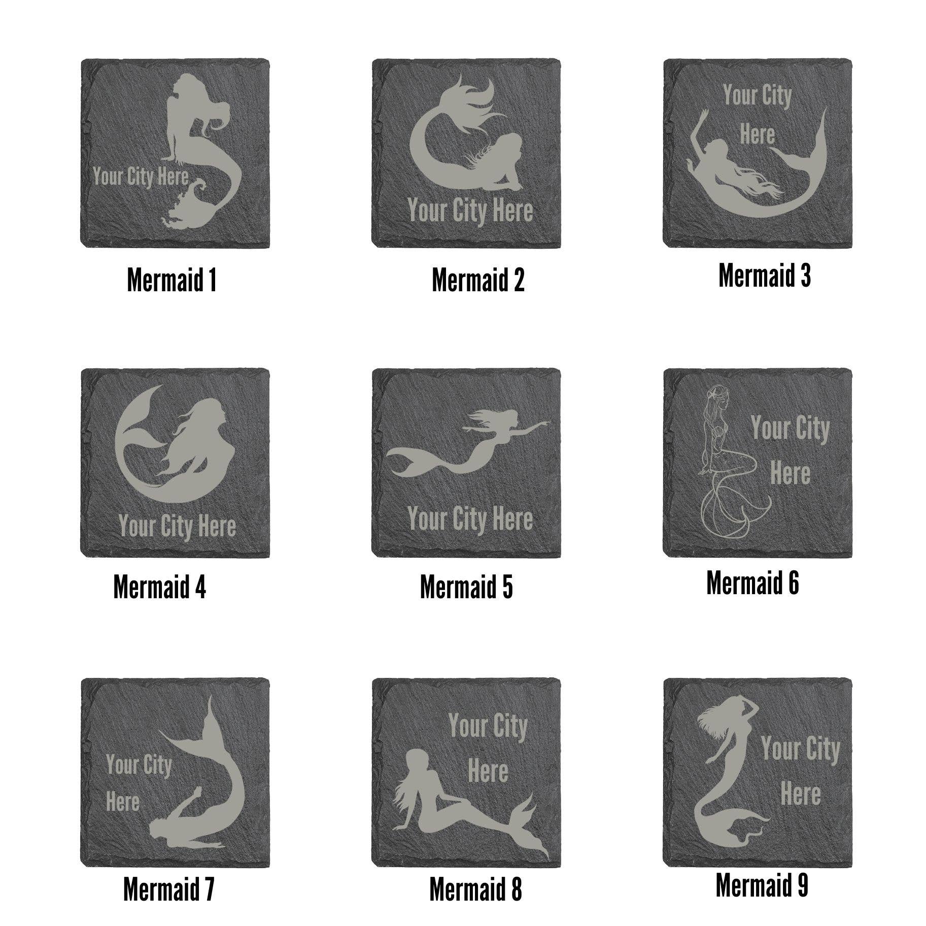 Mermaid of Hilton Head - Wholesale Onderzetters - Strandonderzetters, nautische onderzetters, onderzetters van gegraveerd leisteen4