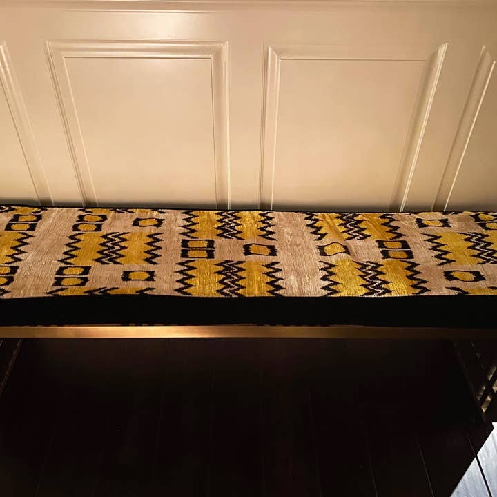Samarra Home - Wholesale Bench - Custom Ikat Bench Cushion, Silk & Velvet Cushion Cover2