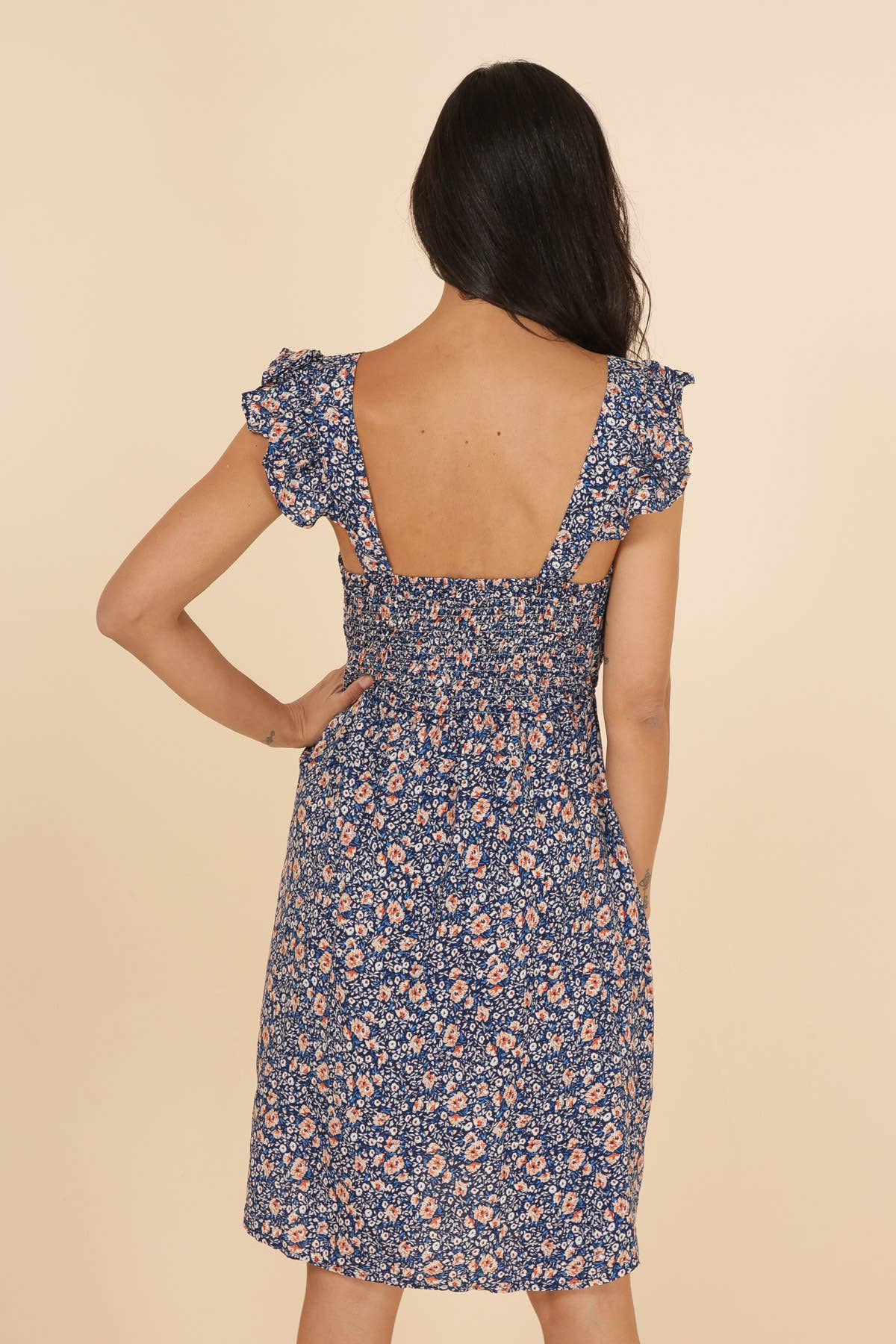 ROSSO BLU BIANCO NERO Vestito midi senza spalline con balze FL268,1 in vendita all'ingrosso su Faire2