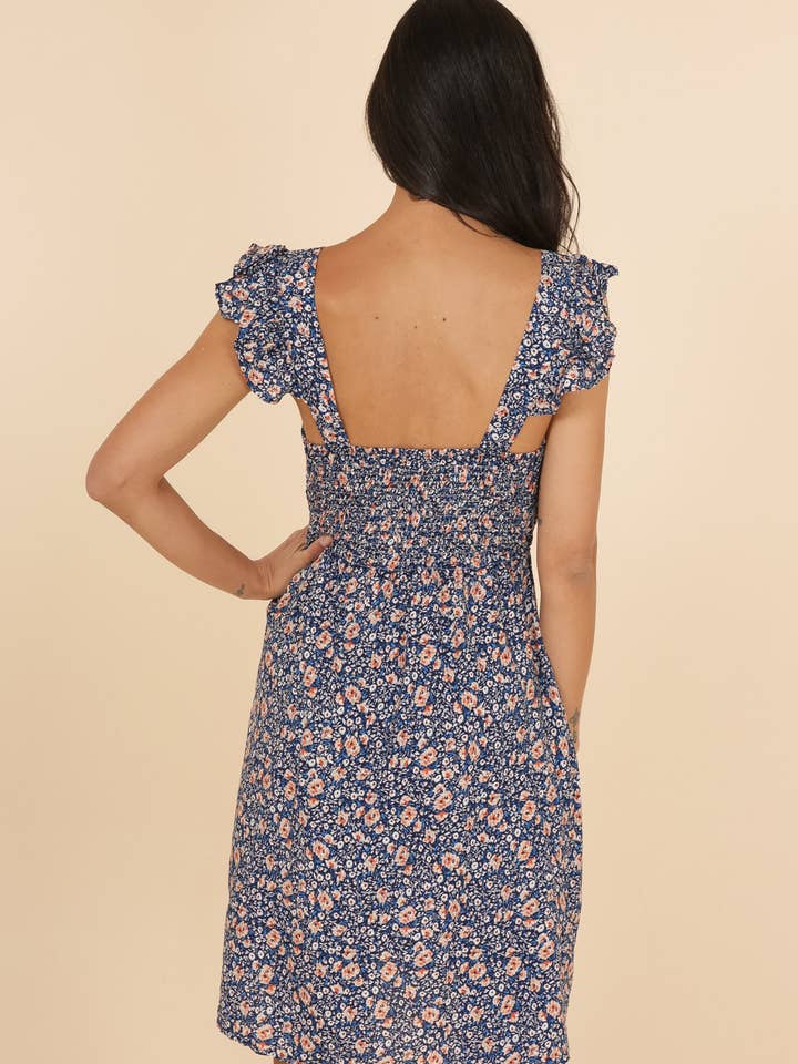 ROT BLAU WEISS SCHWARZ Trägerloses Midikleid mit Rüschen FL268,1 für den Großhandel auf Faire2