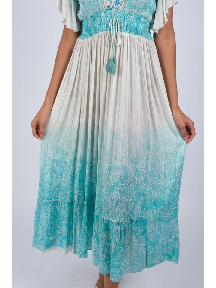 Sacred Threads - Wholesale Dress - Women's - Blue Ombre Enchanting Summer Maxi Dress