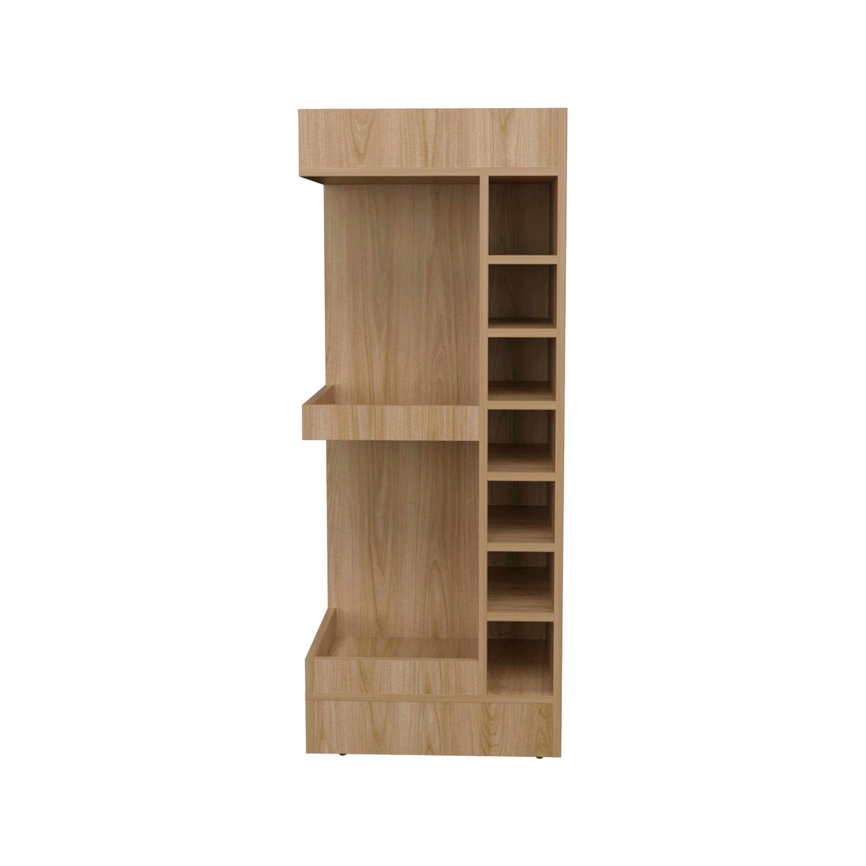 TUHOME FURNITURE – Großhandel Schrank – Lyman 46" hoher 3-stöckiger Eck-Barschrank mit vierzehn Weinflaschenfächern, Wohnzimmer, Spirituosenschrank, Aufbewahrungsschrank8